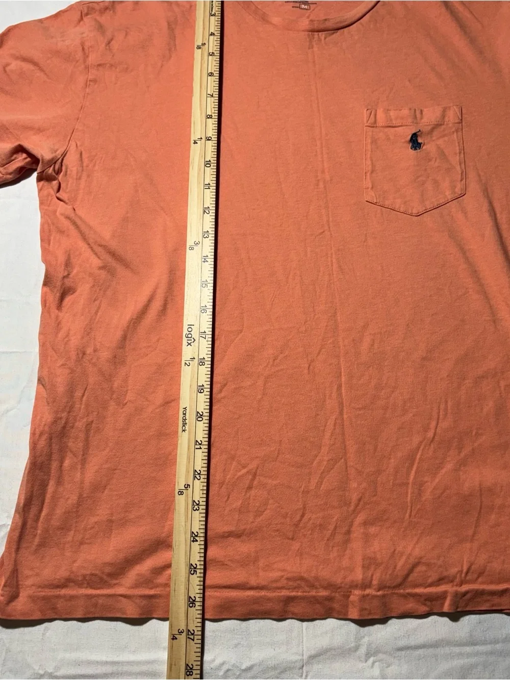 Polo by Ralph Lauren Men's Pocket Tee in Coral Orange